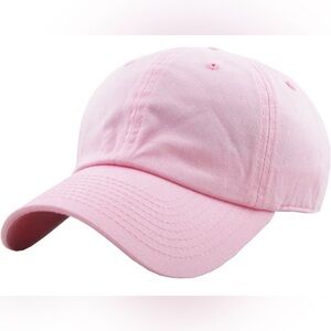Lot of 2 Pink Sports Baseball Caps Hats Adjustable One Size 100% Cotton NWT